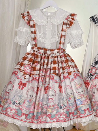 甘いロリータ SK フリル ブラック チェック柄ロリータ スカート