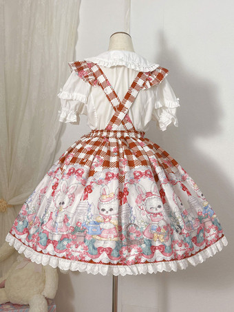 甘いロリータ SK フリル ブラック チェック柄ロリータ スカート