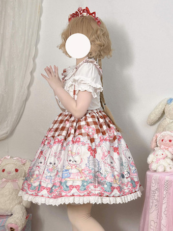 甘いロリータ SK フリル ブラック チェック柄ロリータ スカート