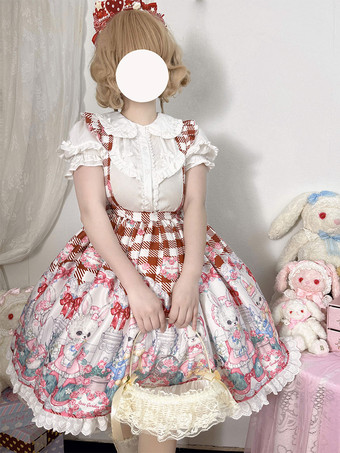 甘いロリータ SK フリル ブラック チェック柄ロリータ スカート