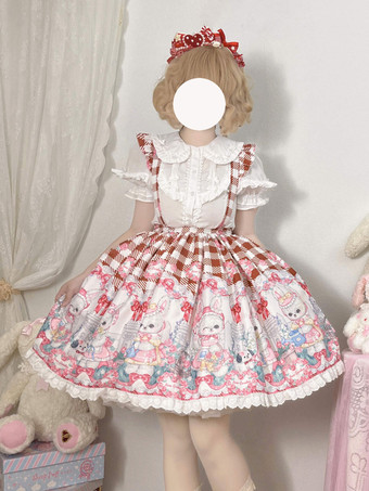 甘いロリータ SK フリル ブラック チェック柄ロリータ スカート