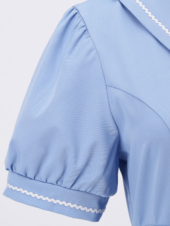 ヴィンテージ グラマー ドレス 1950 年代 オードリー ヘップバーン スタイル イエロー 半袖 ターンダウン カラー ミディアム スウィング ドレス