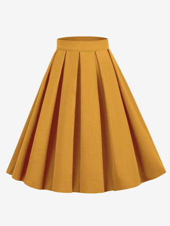 女性用スカート ダークネイビー プリーツ ウエスト上げ レイヤード レディース ボトムス