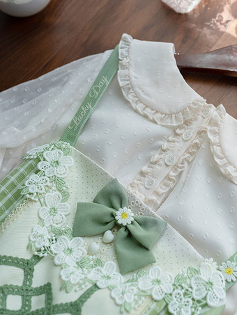 甘いロリータ ブラウス半袖トップ ホワイト ロリータ トップ ロリータ シャツ