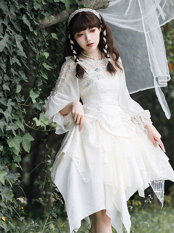 Robe Mignonne Lolita JSK Jupes Pull Lolita Blanc Écru