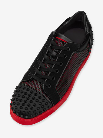 Zapatillas de deporte negras para hombre Zapatos con cordones y remaches de retales con punta redonda