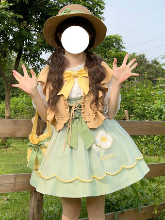 スウィートロリータSK ブルーリボン刺繍ロリータスカート