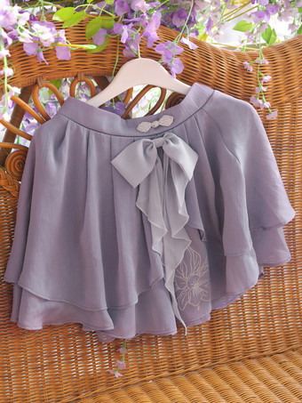 中国風ロリータ衣装ディープパープルフリンジリボン花柄長袖スカートトップ