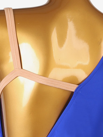 ラテンダンス衣装ロイヤルブルー女性のセクシーなライクラスパンデックスドレスダンスウェア