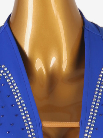 ラテンダンス衣装ロイヤルブルー女性のライクラスパンデックスドレスダンスウェア