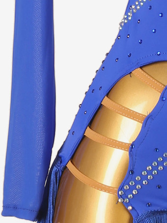 ラテンダンス衣装ロイヤルブルー女性のライクラスパンデックスドレスダンスウェア