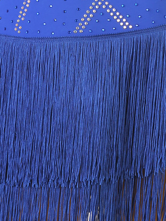 ラテンダンス衣装ロイヤルブルー女性のライクラスパンデックスドレスダンスウェア