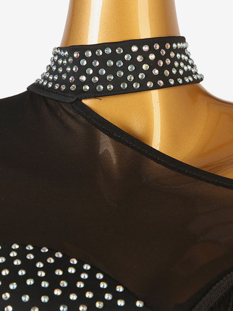 ラテンダンス衣装黒の女性のライクラスパンデックスドレスラテンダンサーダンス衣装