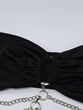 クラブドレス ホルターネック チェーン バックレス セクシー ブラック ロングドレス