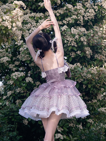 スイートロリータドレスポリエステルノースリーブスイートジャンパードレス