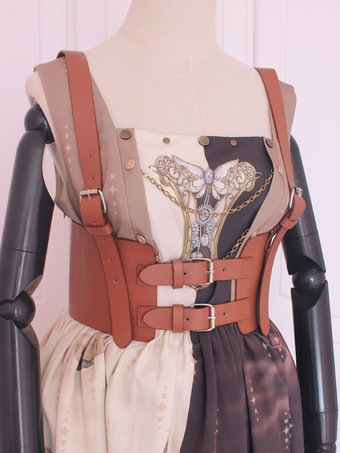 ブラウン ゴスロリアクセサリー ブラック ハトメ PUレザー その他