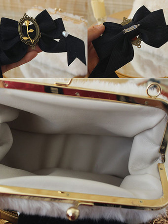 スイートロリータバッグリボンピンクフリルハンドバッグポリエステルロリータアクセサリー