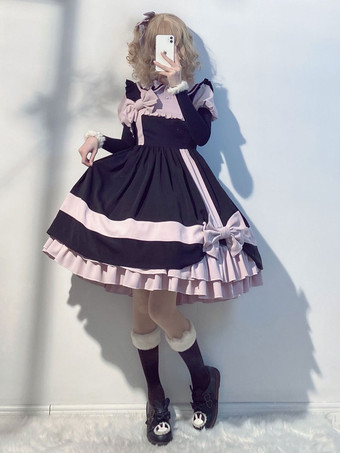 スイート ロリータ ドレス ポリエステル ノースリーブ スイート ジャンパー ロリータ ドレス