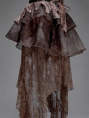 ゴスロリSKレースチョコレートレースロリータスカート