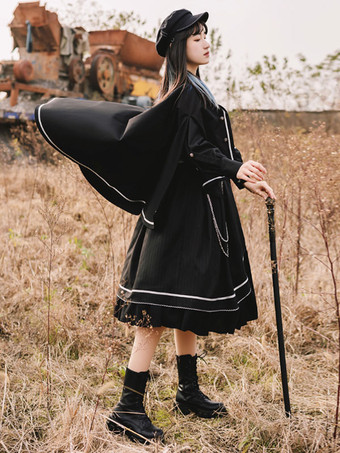 コスチューム 軍服 ロリータ アーミー グロメット ブラック ゴシック ドレス