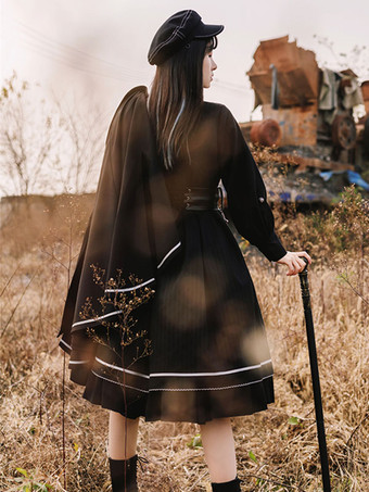 コスチューム 軍服 ロリータ アーミー グロメット ブラック ゴシック ドレス