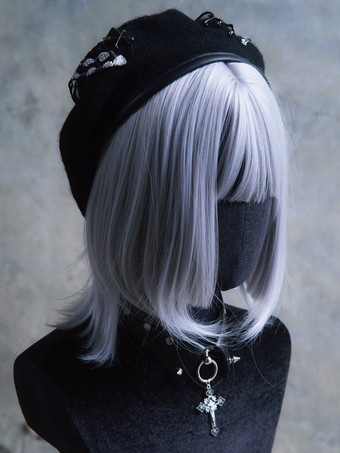 スチームパンク ロリータ帽子 ブラック アクセサリー 蝶柄 ポリエステル ロリータ アクセサリー