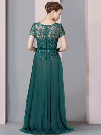 ブライダルマザードレス Vネック半袖Aラインレース床長さの結婚式のゲストドレス無料カスタマイズ