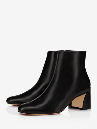 Black ankle 2024 booties round toe