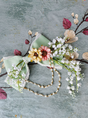 クラシック ロリータ アクセサリー インファンタ グラス グリーン チェーン 帽子 ポリエステル その他