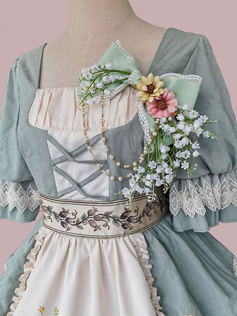 クラシック ロリータ アクセサリー インファンタ グラス グリーン チェーン 帽子 ポリエステル その他