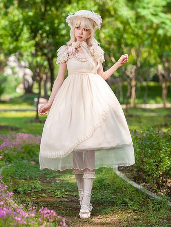 Country Lolita Short Sleeves Green Dress - L