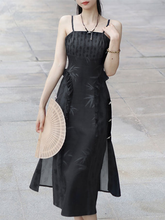 中国風ロリータ衣装黒ノースリーブオーバーコートオーバースリーブアクセサリー