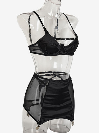 ブラジャー パンティ セット レッド 3 ピース セクシー カップル ランジェリー