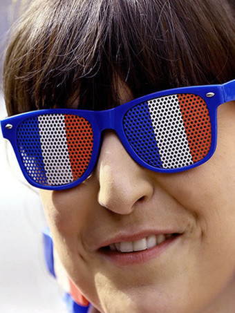 Lunettes De Soleil Bleu Blanc Rouge Drôle Déguisement Vintage Fantaisie Carnaval Rose Unisexe Découpées Costumes De Vacances