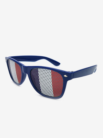 Lunettes De Soleil Bleu Blanc Rouge Drôle Déguisement Vintage Fantaisie Carnaval Rose Unisexe Découpées Costumes De Vacances