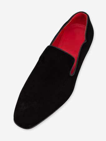 Loafer-Schuhe für Herren aus schwarzem Wildleder mit quadratischer Zehenpartie