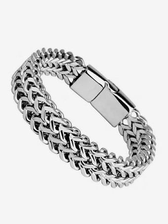 メンズ アクセサリー ボーイフレンド チェーン 幾何学模様 シルバー