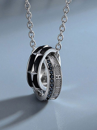 Collana con ciondolo a forma di stella della vittoria da uomo con doppio anello