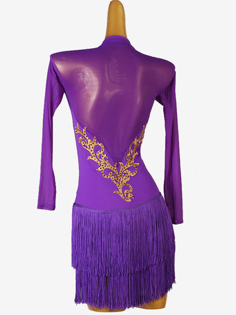 ラテンダンス衣装バーガンディ女性のセクシーなライクラスパンデックスドレスダンス衣装