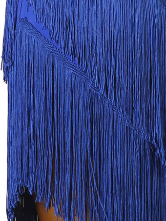 ラテンダンス衣装ロイヤルブルー女性のライクラスパンデックスドレス背中の開いたセクシーなラインストーンダンス衣装