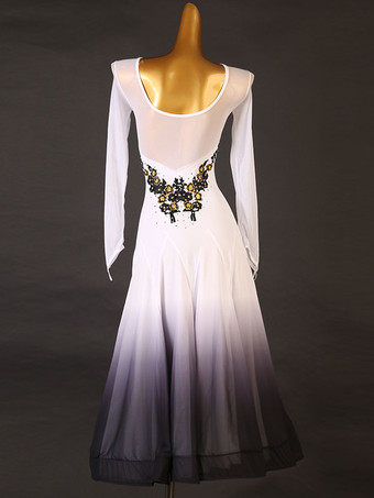 社交ダンス衣装 パープル レディース エレガント ライクラスパンデックス 花 ドレス ダンスウェア