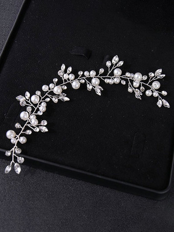 かぶと結婚式の帽子パールラインストーンの花嫁のためのヘアアクセサリー