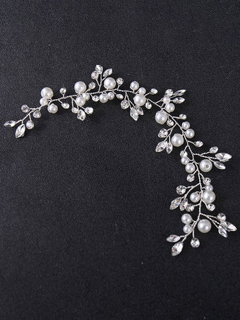 かぶと結婚式の帽子パールラインストーンの花嫁のためのヘアアクセサリー