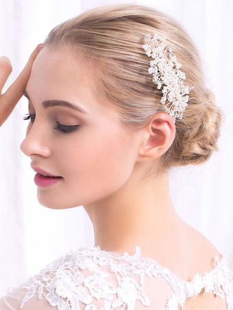 ウェディング ヘッドピース コーム メタル ブライダル ヘア アクセサリー