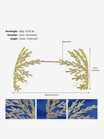 ゴールド ウェディング ヘッドピース ティアラ メタル ブライダル ヘア アクセサリー