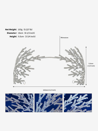 シルバー ウェディング ヘッドピース ティアラ メタル ブライダル ヘア アクセサリー