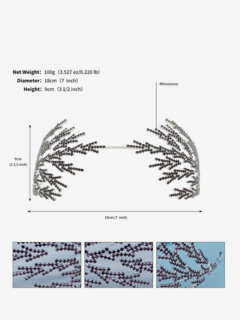 ブラック ウェディング ヘッドピース ティアラ メタル ブライダル ヘア アクセサリー