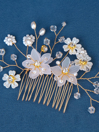 花嫁のためのかぶとウェディングコームメタルヘアアクセサリー