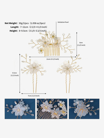 花嫁のためのかぶとウェディングコームメタルヘアアクセサリー