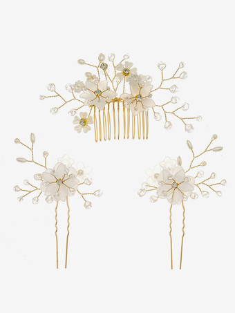 花嫁のためのかぶとウェディングコームメタルヘアアクセサリー